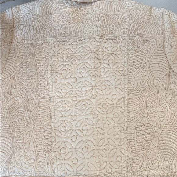 Anthropologie Cream Quilted Jean Jacket - Picture 7 of 8